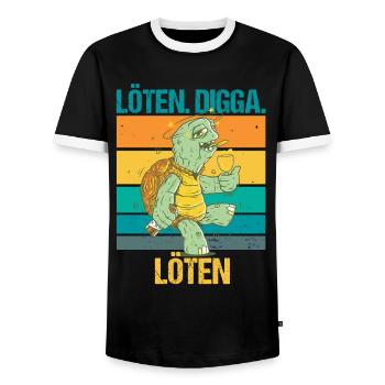 Löten Digga löten Biertrinker auf Sauftour - Männer Kontrast-T-Shirt - Schwarz/Weiß - Vorne - AI Model Female 172 light (172cm) & AI Model Male 178 light (178cm)
