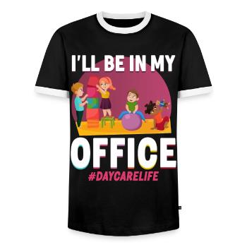 Fournisseur de services de garde d’enfants Enseignant - T-shirt contrasté Homme - noir/blanc - Devant - AI Model Female 172 light (172cm) & AI Model Male 178 light (178cm)