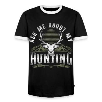 Cerf Chasse Cerf Chasseur Vintage - T-shirt contrasté Homme - noir/blanc - Devant - AI Model Female 172 light (172cm) & AI Model Male 178 light (178cm)