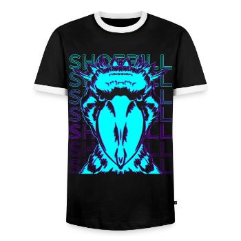 Schuhschnabel Retro - Männer Kontrast-T-Shirt - Schwarz/Weiß - Vorne - AI Model Female 172 light (172cm) & AI Model Male 178 light (178cm)