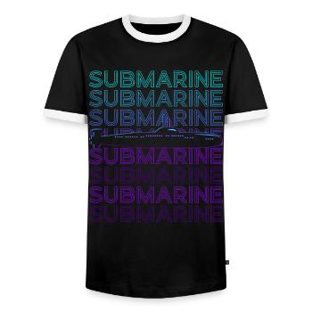 U-Boot Retro - Männer Kontrast-T-Shirt - Schwarz/Weiß - Vorne - AI Model Female 172 light (172cm) & AI Model Male 178 light (178cm)