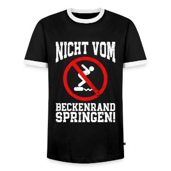 Rettungsschwimmer Bademeister Nicht Vom - Männer Kontrast-T-Shirt - Schwarz/Weiß - Vorne - AI Model Female 172 light (172cm) & AI Model Male 178 light (178cm)