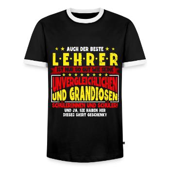 Lehrer Lehrerin Klassenlehrer Ich Bin Stolzer - Männer Kontrast-T-Shirt - Schwarz/Weiß - Vorne - AI Model Female 172 light (172cm) & AI Model Male 178 light (178cm)