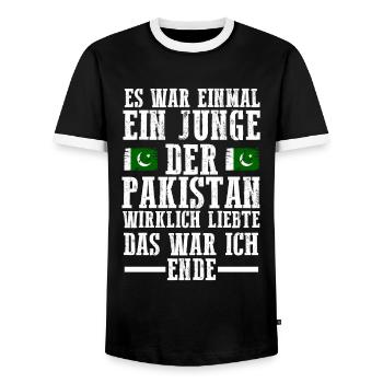 Pakistan Pakistaner Pakistanisches - Männer Kontrast-T-Shirt - Schwarz/Weiß - Vorne - AI Model Female 172 light (172cm) & AI Model Male 178 light (178cm)
