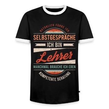 Lehrer Arbeitskollege Kollege Geschenk Retro - Männer Kontrast-T-Shirt - Schwarz/Weiß - Vorne - AI Model Female 172 light (172cm) & AI Model Male 178 light (178cm)