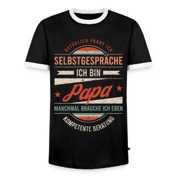 Papa Geburtstag Vatertag Lustiger Spruch - Männer Kontrast-T-Shirt - Schwarz/Weiß - Vorne - AI Model Female 172 light (172cm) & AI Model Male 178 light (178cm)