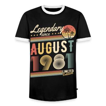 Légendaire depuis août 1981 Edition Limitée - T-shirt contrasté Homme - noir/blanc - Devant - AI Model Female 172 light (172cm) & AI Model Male 178 light (178cm)