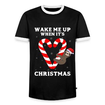 Sloth Faulenzer Süßes Faultier Geschenk - Männer Kontrast-T-Shirt - Schwarz/Weiß - Vorne - AI Model Female 172 light (172cm) & AI Model Male 178 light (178cm)