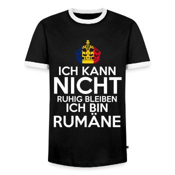 Rumänien Rumäne Rumänisches - Männer Kontrast-T-Shirt - Schwarz/Weiß - Vorne - AI Model Female 172 light (172cm) & AI Model Male 178 light (178cm)