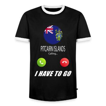 Pitcairninseln ruft an Lusiger Flaggen Spruch - Männer Kontrast-T-Shirt - Schwarz/Weiß - Vorne - AI Model Female 172 light (172cm) & AI Model Male 178 light (178cm)