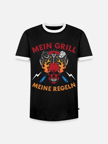 Grillen Grillmeister BBQ - Männer Kontrast-T-Shirt - Schwarz/Weiß