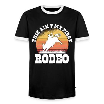Rodéo Western Cowboy Wild West Retro Horse - T-shirt contrasté Homme - noir/blanc - Devant - AI Model Female 172 light (172cm) & AI Model Male 178 light (178cm)