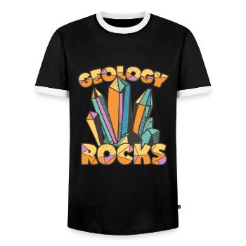 Geologie - Männer Kontrast-T-Shirt - Schwarz/Weiß - Vorne - AI Model Female 172 light (172cm) & AI Model Male 178 light (178cm)