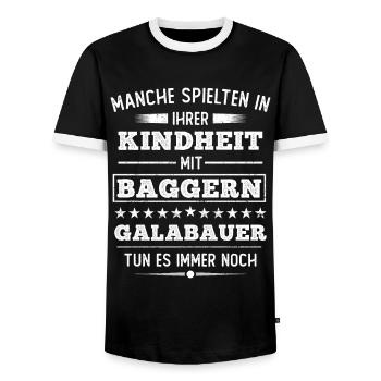 Galabauer Landschaftsgärtner Garten Spruch Bagger - Männer Kontrast-T-Shirt - Schwarz/Weiß - Vorne - AI Model Female 172 light (172cm) & AI Model Male 178 light (178cm)