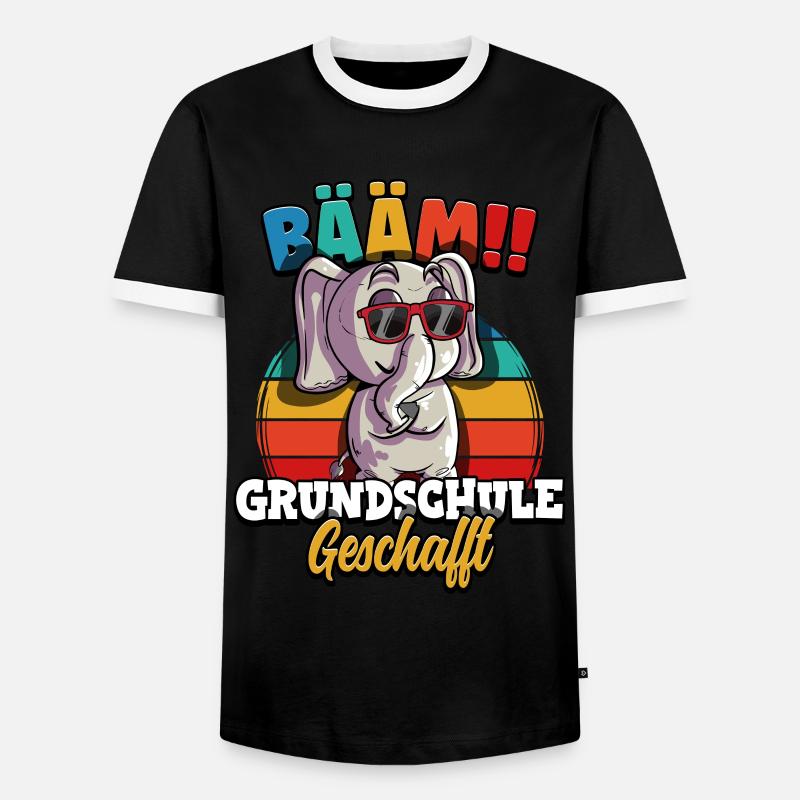 Bääm Grundschule Geschafft - Männer Kontrast-T-Shirt - Schwarz/Weiß