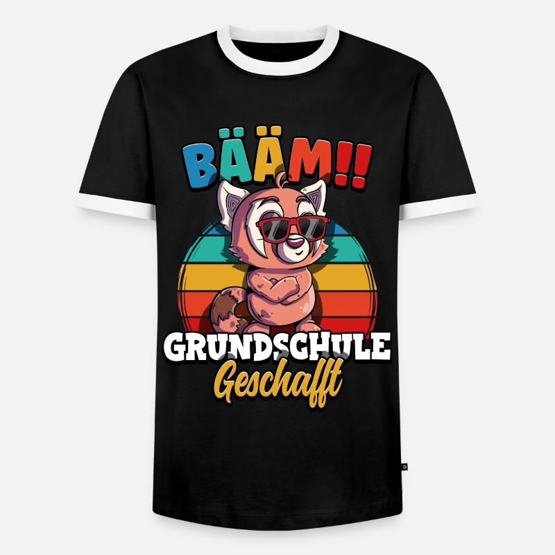 Bääm Grundschule Geschafft - Männer Kontrast-T-Shirt - Schwarz/Weiß
