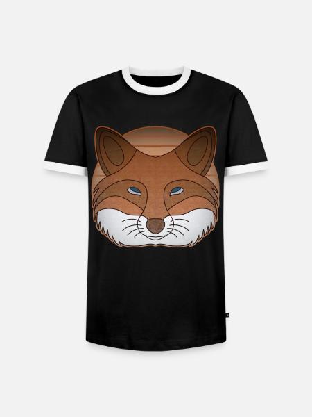 Fuchs Waldtier Motiv - Männer Kontrast-T-Shirt - Schwarz/Weiß