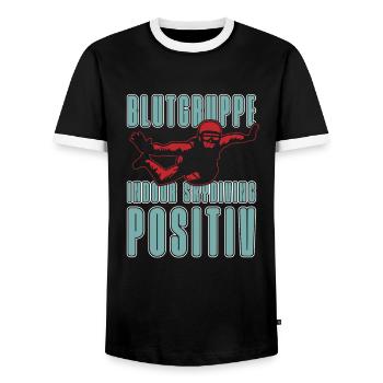 Parachutisme intérieur - T-shirt contrasté Homme - noir/blanc - Devant - AI Model Female 172 light (172cm) & AI Model Male 178 light (178cm)