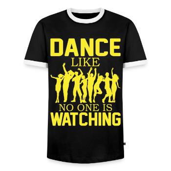 Dance Like No One Is Watching - Men's Ringer Shirt - black/white - Front - AI Model Female 172 light (172cm) & AI Model Male 178 light (178cm)