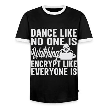 Dance Like No One Is Watching - Men's Ringer Shirt - black/white - Front - AI Model Female 172 light (172cm) & AI Model Male 178 light (178cm)