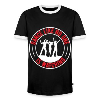 Dance Like No One Is Watching - Men's Ringer Shirt - black/white - Front - AI Model Female 172 light (172cm) & AI Model Male 178 light (178cm)