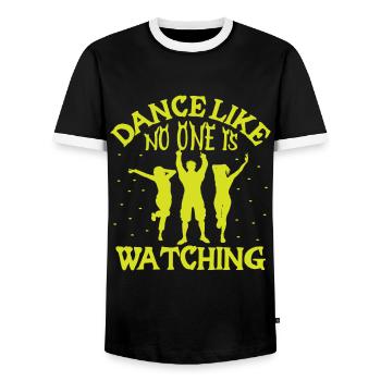 Dance Like No One Is Watching - Männer Kontrast-T-Shirt - Schwarz/Weiß - Vorne - AI Model Female 172 light (172cm) & AI Model Male 178 light (178cm)