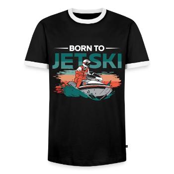 Jetski Sports Nautiques Mer Été Lac Cadeau de Vacances - T-shirt contrasté Homme - noir/blanc - Devant - AI Model Female 172 light (172cm) & AI Model Male 178 light (178cm)