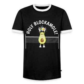 Holy Blockamole - Männer Kontrast-T-Shirt - Schwarz/Weiß - Vorne - AI Model Female 172 light (172cm) & AI Model Male 178 light (178cm)