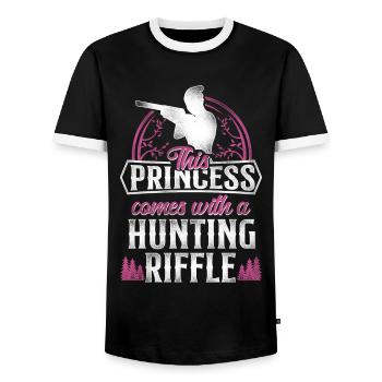 Buck Deer Hunting Hunter Girl - Männer Kontrast-T-Shirt - Schwarz/Weiß - Vorne - AI Model Female 172 light (172cm) & AI Model Male 178 light (178cm)