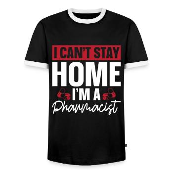 Technicien en pharmacie Technicien en pharmacie Cadeau - T-shirt contrasté Homme - noir/blanc - Devant - AI Model Female 172 light (172cm) & AI Model Male 178 light (178cm)