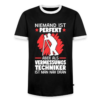 Vermessungstechniker sind perfekt Vermesser - Männer Kontrast-T-Shirt - Schwarz/Weiß - Vorne - AI Model Female 172 light (172cm) & AI Model Male 178 light (178cm)
