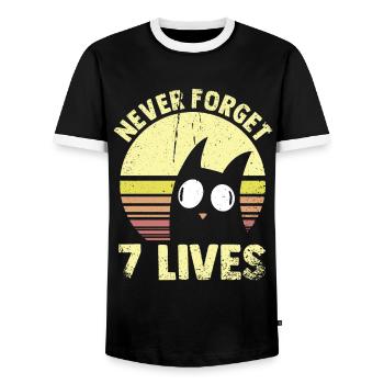 Never Forget No Mercy Cite Death Philosophy - T-shirt contrasté Homme - noir/blanc - Devant - AI Model Female 172 light (172cm) & AI Model Male 178 light (178cm)