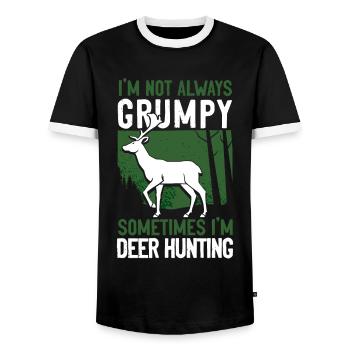 Buck Deer Hunting Hunter Dad - Männer Kontrast-T-Shirt - Schwarz/Weiß - Vorne - AI Model Female 172 light (172cm) & AI Model Male 178 light (178cm)