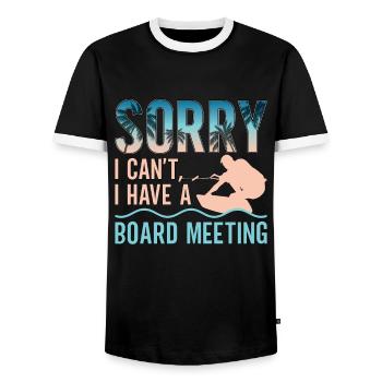 Wakeboard Wakeboarder Wakeboarding Cadeau - T-shirt contrasté Homme - noir/blanc - Devant - AI Model Female 172 light (172cm) & AI Model Male 178 light (178cm)