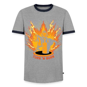 Turn and Burn - Männer Kontrast-T-Shirt - Grau/Navy  - Vorne - AI Model Female 172 light (172cm) & AI Model Male 178 light (178cm)