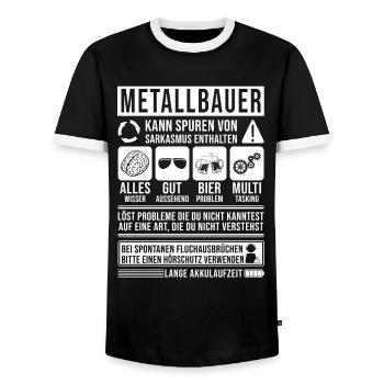 Metallbauer Spruch lustig - Männer Kontrast-T-Shirt - Schwarz/Weiß - Vorne - AI Model Female 172 light (172cm) & AI Model Male 178 light (178cm)