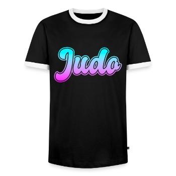 Judo - T-shirt contrasté Homme - noir/blanc - Devant - AI Model Female 172 light (172cm) & AI Model Male 178 light (178cm)
