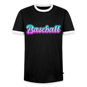 Baseball - Men's Ringer Shirt - black/white - Front - AI Model Female 172 light (172cm) & AI Model Male 178 light (178cm)