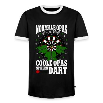 Dart Opa Darts Dartspieler - Männer Kontrast-T-Shirt - Schwarz/Weiß - Vorne - AI Model Female 172 light (172cm) & AI Model Male 178 light (178cm)