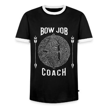 Bogenschütze Bogensport Pfeil Bogen Bogenschießen - Männer Kontrast-T-Shirt - Schwarz/Weiß - Vorne - AI Model Female 172 light (172cm) & AI Model Male 178 light (178cm)
