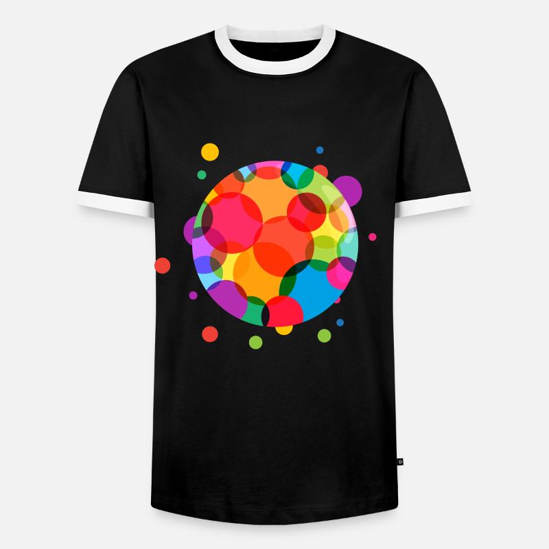 Dot Day Points Point - Men's Ringer Shirt - black/white