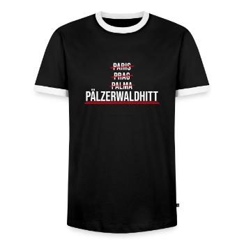 Pfälzer Wald Pälzerwaldhitt Weinstraße Pfalz - Männer Kontrast-T-Shirt - Schwarz/Weiß - Vorne - AI Model Female 172 light (172cm) & AI Model Male 178 light (178cm)