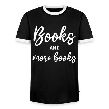 Book Lover Reading Librarian Bookworm Books And - Men's Ringer Shirt - black/white - Front - AI Model Female 172 light (172cm) & AI Model Male 178 light (178cm)