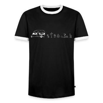 Caravane Camping Caravane Symboles - T-shirt contrasté Homme - noir/blanc - Devant - AI Model Female 172 light (172cm) & AI Model Male 178 light (178cm)