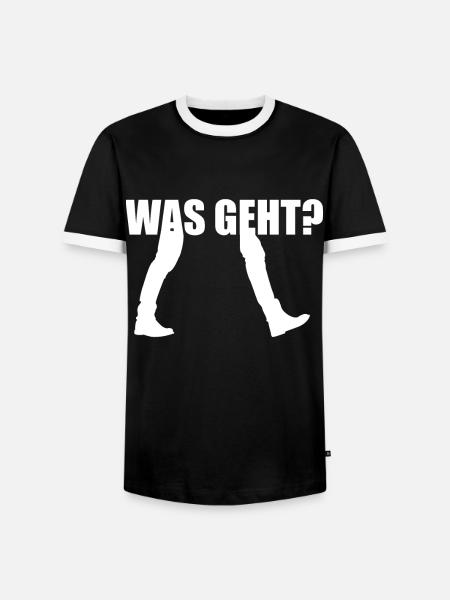 Was Geht Begrüßung - Männer Kontrast-T-Shirt - Schwarz/Weiß
