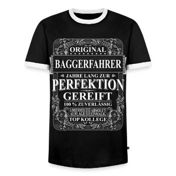 Original Baggerfahrer Kollegen Geschenk Vintage - Männer Kontrast-T-Shirt - Schwarz/Weiß - Vorne - AI Model Female 172 light (172cm) & AI Model Male 178 light (178cm)