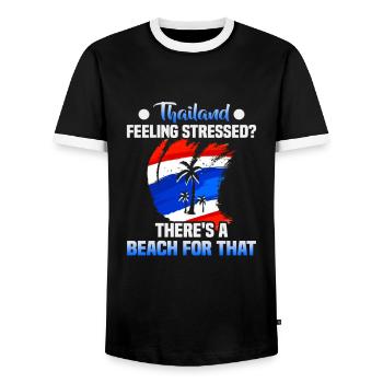 Thaïlande Beach Holiday by the Sea Design Beach Motif - T-shirt contrasté Homme - noir/blanc - Devant - AI Model Female 172 light (172cm) & AI Model Male 178 light (178cm)