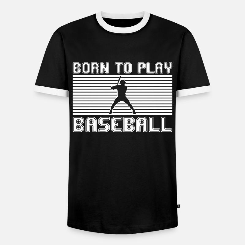 Baseball - Männer Kontrast-T-Shirt - Schwarz/Weiß