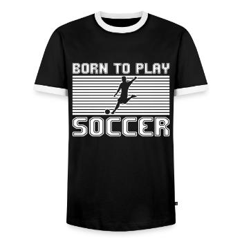 Football - T-shirt contrasté Homme - noir/blanc - Devant - AI Model Female 172 light (172cm) & AI Model Male 178 light (178cm)