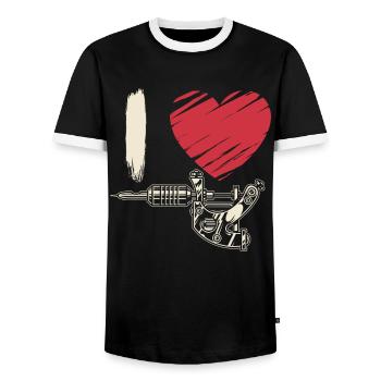 Tatouages Tatoueurs Tatoueurs Tatoueurs Tatoueurs - T-shirt contrasté Homme - noir/blanc - Devant - AI Model Female 172 light (172cm) & AI Model Male 178 light (178cm)